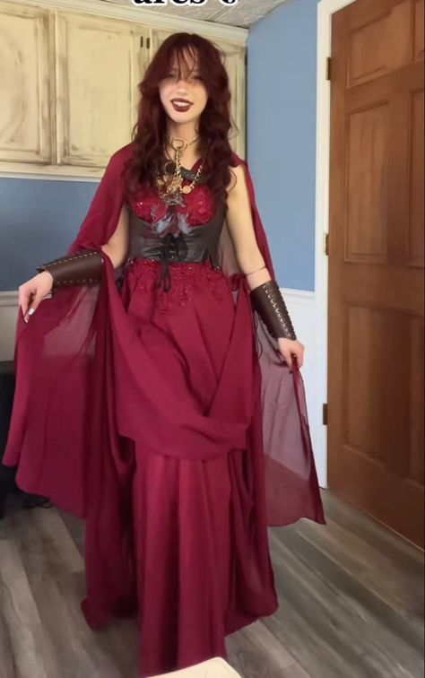 Red Witch Outfit, Ren Faire Outfits, Red Witch, Pirate Outfit, Fair Outfits, Witchy Fashion, Halloween Costume Outfits, Witch Outfit, Century Clothing