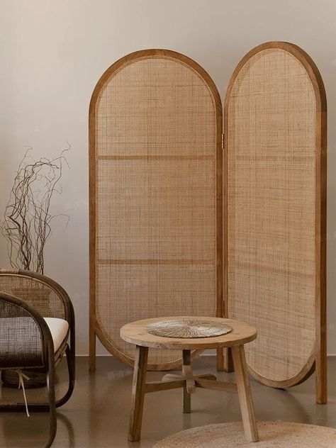 Rattan screen, solid wood ins partition, simple homestay, indoor movable entrance - AliExpress Rattan Partition, Rattan Screen, Movable Partition, Entrance, Solid Wood, Screen, Better Living, Wood