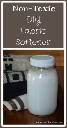 Non-Toxic DIY Fabric Softener. Fabric softeners are filled with toxic chemicals that coat your clothes to make them feel soft. Then you wear these chemicals all day and absorb them into your skin. Ditch the toxic chemicals and make your own non-toxic fabric softener, it's really easy to do! realfoodrn.com Homemade Alternatives, Diy Fabric Softener, Homemade Fabric Softener, Laundry Soap Homemade, Liquid Fabric Softener, Homemade Laundry Detergent, Homemade Laundry, Diy Home Cleaning, Pinterest App