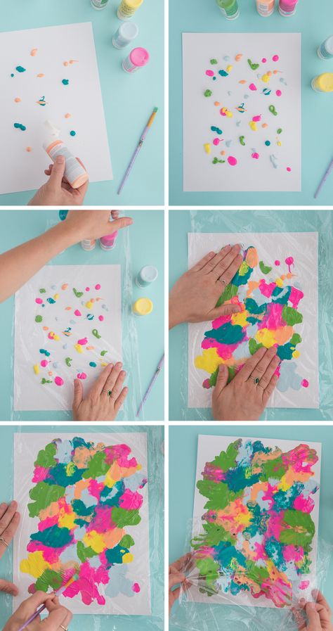 2018_07_24_Smooshed-Paint-Kid-Activity-8-BLOG Summer Art Projects, Art Project For Kids, Project For Kids, Toddler Art, Peg Doll, Paint Art, Process Art, Painting Art Projects, Preschool Art