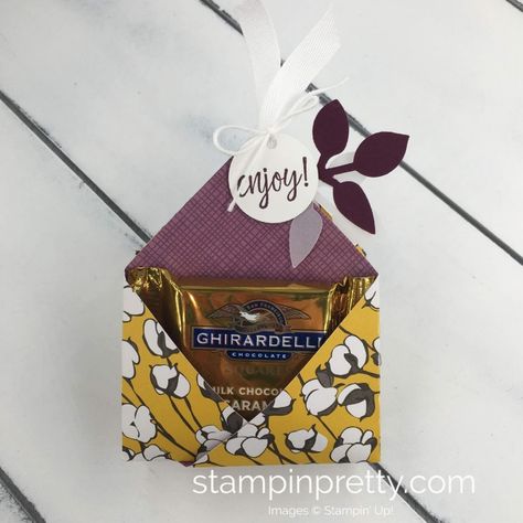 Ghirardelli Treat Holders, Ghiradelli Treat Holder, Christmas Treats Holders, Thanksgiving Favors, Mary Fish, Stampin Pretty, Diy Treats, Treat Holders, Paper Candy