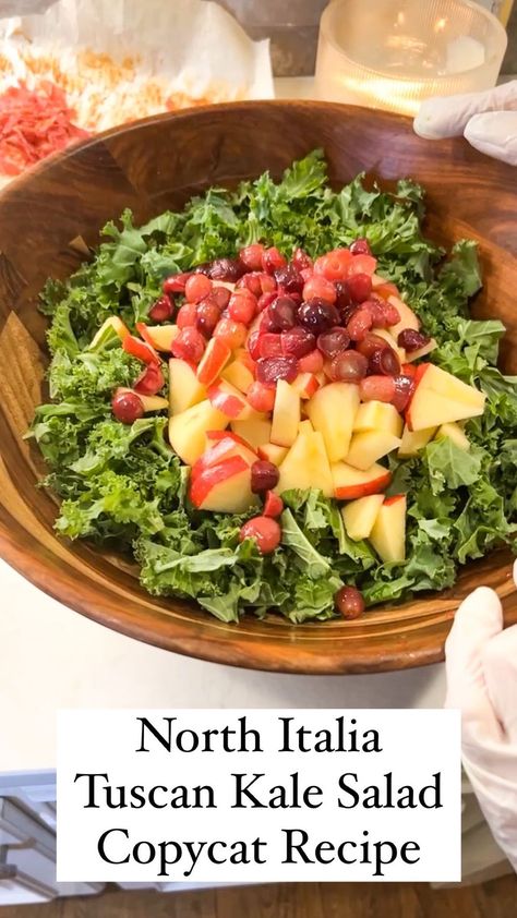 family_savvy on Instagram: I absolutely love to eat at North Italia (@eatnorthitalia), and I always enjoy their Tuscan Kale Salad.🥗When I found a copycat recipe from… Tuscan Kale Salad, North Italia, Family Savvy, Salad Copycat, Best Spaghetti Sauce, Tuscan Kale, Crispy Prosciutto, Sliced Apples, White Balsamic