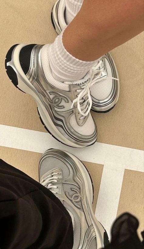 Chanel Sneakers Outfit, Chanel Shoes Outfit, Chanel Sneakers, Kicks Shoes, Have Courage And Be Kind, Fresh Shoes, Shoe Inspo, Girly Shoes, The Hope