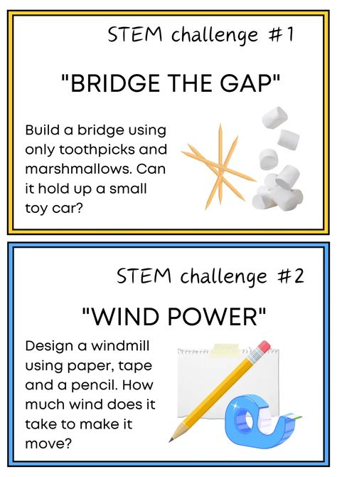 STEM Challenge Cards PDF.pdf Index Card Stem Challenge, Stem Challenge Cards, Stem Cards, Stem Night, Steam Challenges, First Grade Science, Stem Challenge, Stem Challenges, Get Educated