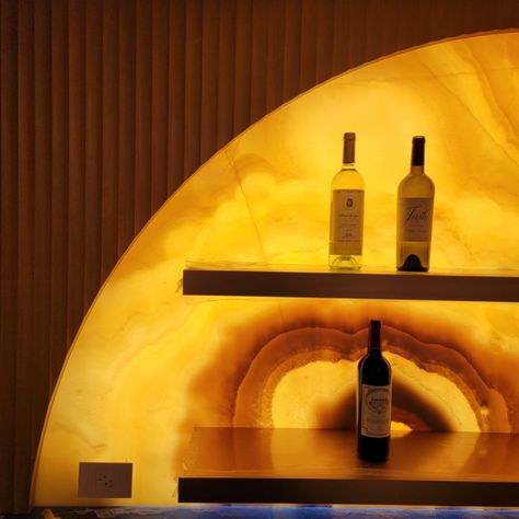 Backlit Stone Panels | Backlit Onyx and Marble Slabs - Prime Light Boxes Backlit Onyx Bar, Bar Wall Design, Backlit Stone, Marble Interior Design, Onyx Bar, Marble Interior, Selfie Wall, Outdoor Restaurant Design, Marble Bar