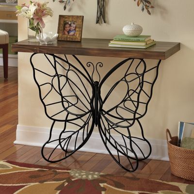 Butterfly Console Table Iron Console, Iron Console Table, Butterfly Table, Stylish Tables, Design Toscano, Wood Console Table, Entry Table, Wood Console, Eclectic Decor