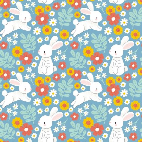 Spring Pattern Illustration, Rabbit Wallpaper, Easter Illustration, Easter Backgrounds, Easter Wallpaper, Cool Pictures For Wallpaper, Easter Prints, Cute Fall Wallpaper, Spring Easter Crafts