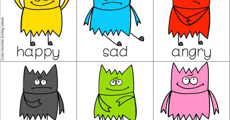 Color Monster Labels.pdf - Google Drive Color Monster Book Activities Preschool, The Color Monster Printable Free, Color Monster Template, Color Monsters Emotions, Monster Feelings Printable, Color Monster Free Printable, Color Monsters Printable, Monster Circle Time Preschool, Monster Emotions Preschool