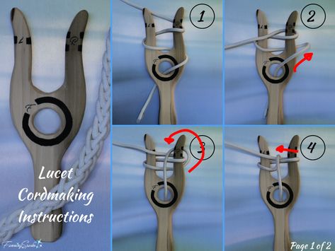 How To Use A Lucet, Lucet Fork Patterns, Lucet Tutorial, Lucet Projects, Lucet Fork, Medieval Crafts, Spool Knitting, Lucet, Viking Knit