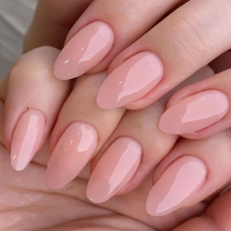 GLAMERMAID Nude Pink Press On Nails Short Almond, Handmade Jelly Soft Gel Nails Round Oval Fake Nails, Natural Pure Pink Stick Glue on Nails for Women, 30 Pcs Glossy Reusable Round Oval False Nail Kit. Round Jelly Nails, Jelly Pink Nails, Nails Short Almond, Nails Jelly, Pink Press On Nails, Soft Gel Nails, Pink Gel Nails, Elegant Nail Art, Press On Nails Short