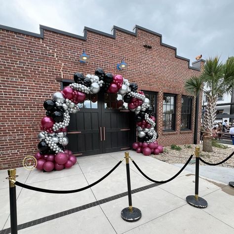 our beautiful organic balloon arch, always debuting at the best moments, this time for the @uofsc graduating students Maroon Balloon Arch, Organic Balloon Arch, 30 Birthday, Best Moments, Balloon Arch, May 20, 30th Birthday, Quince, Arch