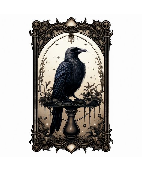 Black raven crow,Tarot lovers, gothic skeleton, skeleton skull aesthetic, retro halloween Crow Tarot Card, Crow Tarot, Skull Aesthetic, Tarot Tattoo, Gothic Skeleton, Black Raven, Skeleton Skull, Aesthetic Retro, Redbubble Products