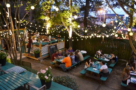 The Beer Garden Offers Some Of The Best Outdoor Dining In Mississippi Outdoor Cafe Design Ideas, Beer Garden Design, Beer Garden Ideas, Backyard Cafe, Outdoor Restaurant Patio, Outdoor Restaurant Design, Bar Exterior, Garden Restaurant, Restaurant Patio