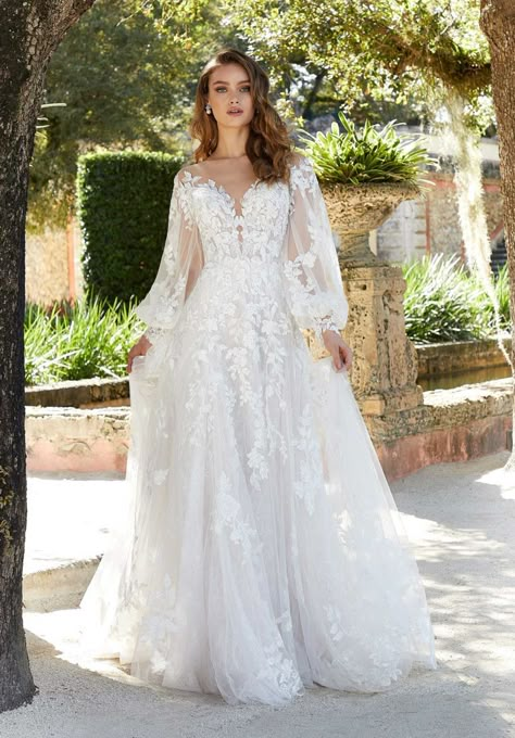 Mori Lee, Tulle Ball Gown, Sleeve Wedding Dress, A Wedding Dress, Chantilly Lace, Long Sleeve Wedding, Long Wedding Dresses, Bridal Wedding Dresses, Wedding Dress Long Sleeve