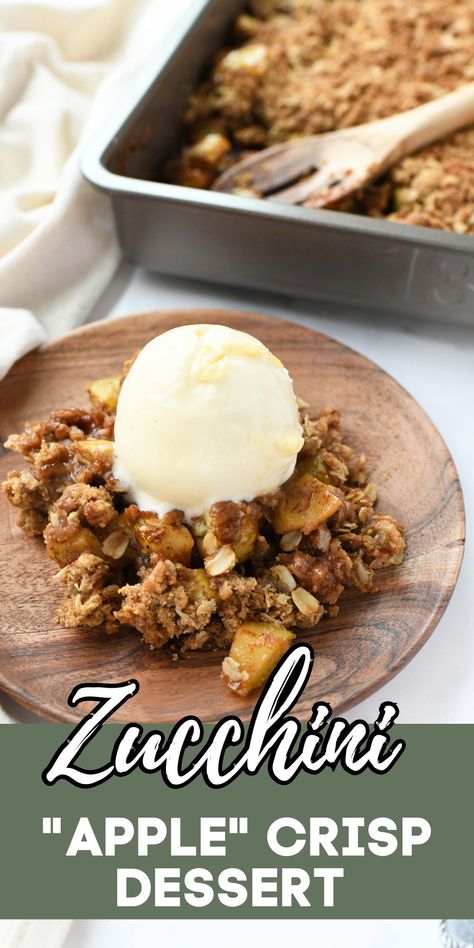 Mock Apple Crisp, Zucchini Crisp, Zucchini Desserts, Apple Crisp Dessert, Apple Crisp Pie, Zucchini Recipes Dessert, Zucchini Crisps, Crisp Desserts, Dessert Aux Fruits