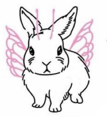 Bunny With Fairy Wings Tattoo, Bunny Wings Tattoo, Bunny With Wings Drawing, Bunny With Angel Wings Tattoo, Bunny Fairy Tattoo, Angel Bunny Tattoo, Bunny With Wings, Rabbit With Wings, Fairy Wing Tattoos