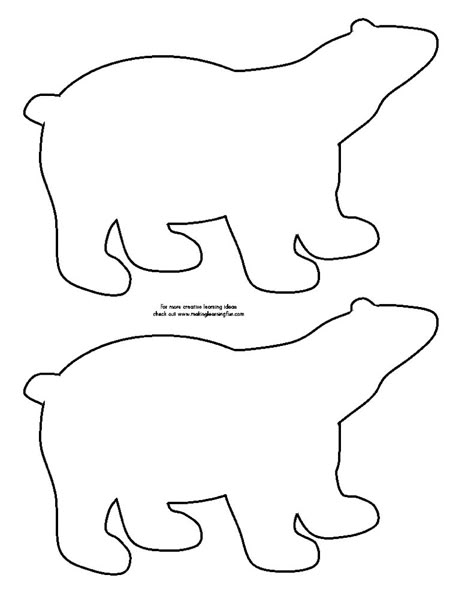 Polar bear template Polar Bear Art Preschool, Polar Bear Template Free Printable, Polar Bear Template, Polar Bear Printable, Winter Mural, Polar Bear Outline, Sewing Animals, Bear Template, Sponge Paint