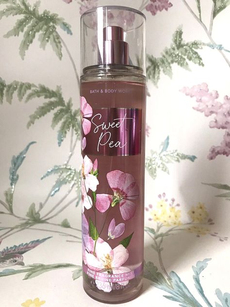 Bath & Body Works Sweet Pea Fine Fragrance Body Mist *** 236ml ***    A fragrance mist with a warm and sparkling blended with sweet pea, watery pear and sheer freesia Paraben free *** 100% guaranteed authentic, fresh stock *** This item comes unboxed and unsealed. *** Any questions, queries or difficulties?  Please feel free to contact me and I will be in touch as soon as possible *** All items will be sent first class delivery via Royal Mail and will be dispatched as soon as practically possibl Sweet Pea Bath And Body Works, Sweet Pea Perfume, Flower Perfume, Pear Body, Pea Flower, Perfume Spray, Fragrance Mist, Body Mist, 2000s Fashion