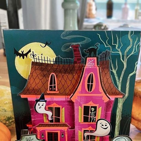 Up With Paper on Instagram: "Scary-talented illustrator, @kalyquarles, shows us the amazing illustration she created for our  “Happy Haunted House Pop-up Card” 👻🏚️🎃 adding, “Sign me up to live in a magenta haunted house, pleeeease.”  Available on our site, Barnes & Noble, World Market & many more retailers!  • • • • •  ⁠ #upwithpaper #halloween #popup #popupcard #popupcards #fall #festive #happyhalloween #spooky #halloweengift #ghosts #scary #seasons #interactive #halloweencard #greetingcard #greetingcarddesign #illustration #paperart #paperengineering #gift #sendmoremail #celebration #greetingcards #colorful #halloweenart #hauntedhouse #halloween2023 #illustration #illustrator" Haunted House Illustration, Ghosts Scary, Paper Engineering, House Illustration, House Of Cards, Pop Up Cards, Halloween Cards, Greeting Card Design, World Market