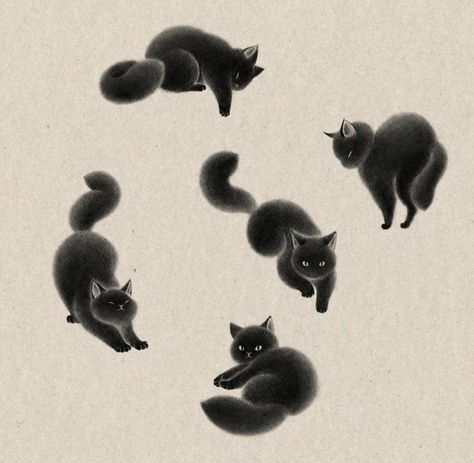 Cat Tattoo Illustration, Small Black Cat Tattoo, Small Cat Tattoo, Black Cat Tattoo, Cat Tattoo Design, Cat Tattoo Ideas, Black Cat Tattoos, Cat Tattoo Designs, Image Chat