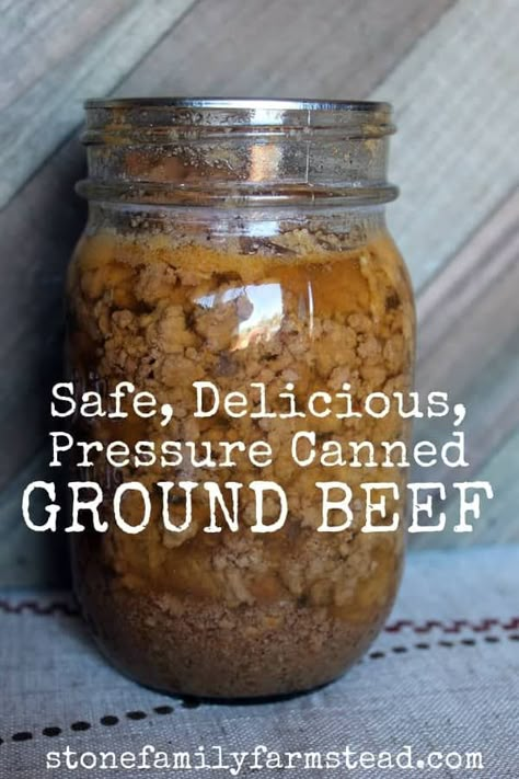 Canning Ground Beef, Pressure Canning Meat, Canned Meats, Pressure Canning Recipes, Canning 101, Beef Sauce, Home Canning Recipes, Canning Vegetables, Canning Food Preservation