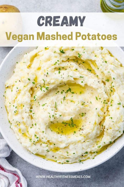 Vegan Mashed Potatoes Mashed Potatoes Creamy, Vegan Mashed Potatoes, Cauliflower Mashed Potatoes, Best Mashed Potatoes, Healthy Fitness Meals, Using A Pressure Cooker, Mashed Potato Recipes, Vegan Cream Cheese, Creamy Mashed Potatoes