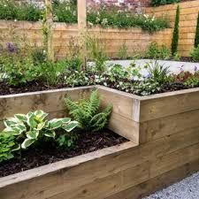 Contemporary Backyard, Contemporary Landscape Design, Raised Flower Beds, Back Garden Design, Dekor Diy, Flower Garden Design, Contemporary Garden, Garden Pictures, Wood Planters