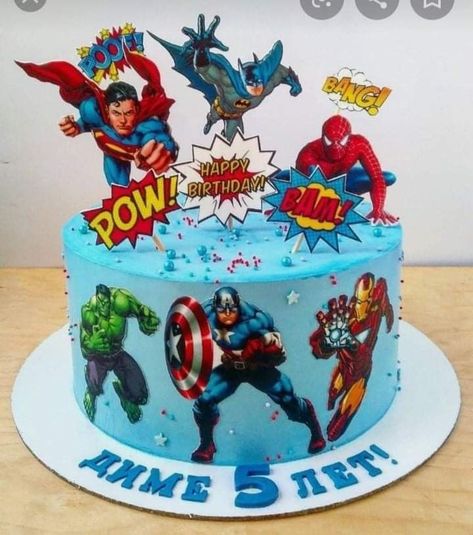 Avengers Cake Design, Marvel Birthday Cake, Superhero Cake Toppers, Marvel Avengers Cake, Cake Designs For Boy, Marvel Cake, 5th Birthday Cake, Superhero Birthday Cake, Superhero Cake