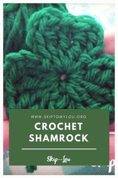 Easy Crochet Shamrock Pattern, Shamrock Applique Pattern, Free Shamrock Crochet Pattern, Crochet Shamrock Applique Free Pattern, Crocheted Shamrocks Free, Crochet Shamrocks Free Patterns, Crochet Shamrock Free Pattern Simple, Shamrock Crochet Pattern, St Patrick Crochet Patterns Free