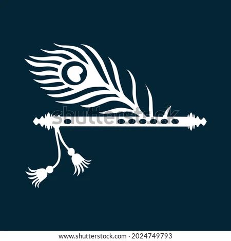 Krishna Flute Vector Art Design Krishna Flute Png, Shri Krishna Flute, Krishna Silhouette, Flute Png, Feather String Art, Flute Drawing, Pichwai Art, Boy Silhouette, Mural Art Design