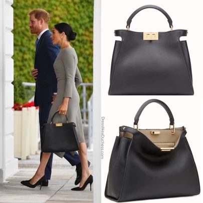 Meghan carrying Fendi peek-a-boo essential purse #handbag #tote #designer #leather #shoulderbag #travel #lock #katespade #coach #kors http://liketk.it/3dnl4 #liketkit @liketoknow.it #LTKstyletip #LTKeurope Fendi Peek A Boo Bag, Minimalist Bags, Estilo Meghan Markle, Boo Boo Bags, Hot Handbags, Duchess Meghan, Noble Lady, Kate And Meghan, Meghan Markle Style