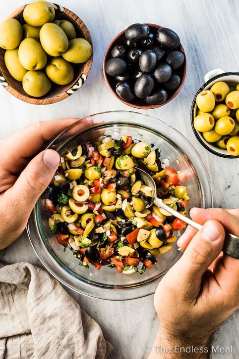 PIN THIS TO SAVE IT FOR LATER! This olive salsa is made with our favorite Spanish olives. Manzanilla, Hojiblanca, and Gordal Olives from Spain are mixed with some crisp white onions, red bell peppers, and sweet cherry tomatoes. It's delicious served as a dip with your favorite crackers or spooned over the top of baked chicken or fish. #theendlessmeal #olives #olivedip #oliverecipes #diprecipes #dip #healthyrecipes #keto #ketorecipes #lowcarb #lowcarbrecipes #OlivesfromSpain #CanadasTopPick Olive Salsa, Healthy Dip Recipes, Spanish Olives, Seared Chicken Breast, Pan Seared Chicken, Olive Recipes, Red Bell Peppers, Sugar Free Vegan, Healthy Dips