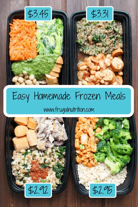 Easy Homemade Frozen Meals | www.frugalnutrition.com   Follow this guide to make your own homemade frozen meals! Super fast and super easy! All #glutenfree #dairyfree #homemadefrozendinners #homemadeleancuisine Frozen Individual Meal Prep, Homemade Frozen Dinners For One, Homemade Frozen Lunches, Pre Made Frozen Meals, Microwavable Meal Prep, Diy Frozen Tv Dinners, Homemade Frozen Microwave Meals, Diy Frozen Dinners For One, Diy Lean Cuisine Freezer Meals