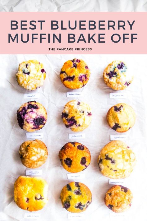 Looking for the best blueberry muffin to start your day off with? We tested 9 popular recipes to find the best! Blueberry Muffin Recipes, Homemade Blueberry Muffin Recipe, Top Breakfast Recipes, Pancake Princess, Best Cinnamon Roll Recipe, Blueberry Muffin Recipe Easy, Blueberry Muffin Recipe, Bake Off Recipes, Easy Blueberry Muffins