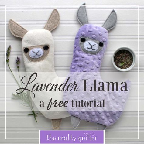 This Lavender Llama tutorial is perfect for a last minute gift idea. It's filled with rice and dried lavender so you can microwave it for warm comfort! Diy Warmies Stuffed Animal, Water Soluble Fabric, Baby Mobil, Heat Pad, Fabric Pen, Sewing Tutorials Free, Animal Patterns, Cold Pack, Creation Couture