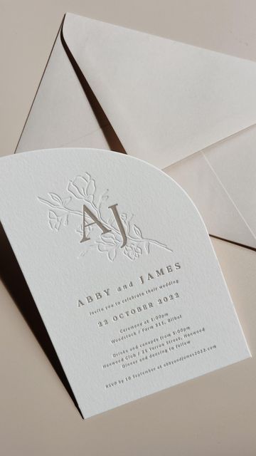 Letterpress Wedding Invitations Minted, Wedding Minimal Invitation, Embossed Wedding Stationery, Emboss Wedding Invitation, Debossed Wedding Invitations, Wedding Invitations Minimal, Wedding Invitations 2024, Letter Press Wedding Invitations, Wedding Invitations Arch