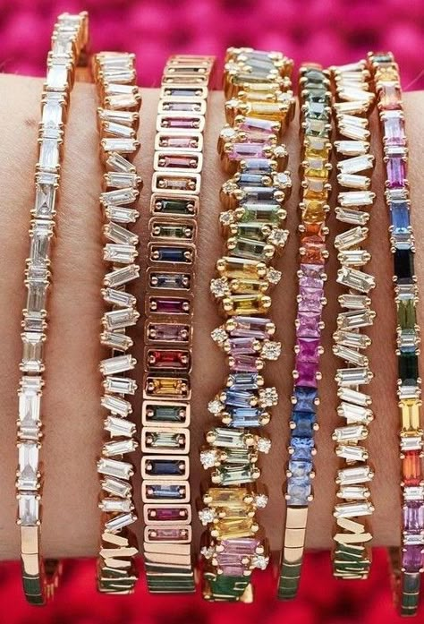 Eternity Ring Stack, Metal Piercing, Candy Bracelet, Wrist Jewelry, Rainbow Jewelry, Gold Rings Fashion, Bangles Jewelry Designs, Jewelry Accessories Ideas, Gold Jewelry Simple