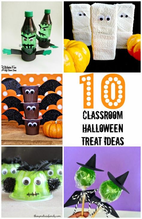 10 Classroom Halloween Treat Ideas Homemade Halloween Cookies, Halloween Class Treats, Bake Brie, Candy Bar Covers, Halloween Treat Ideas, Fajita Casserole, Classroom Halloween, Chicken Fajita Casserole, Halloween School Treats