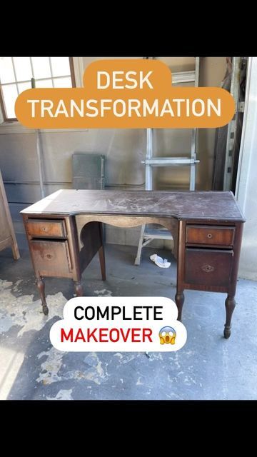 Irina / Furniture Flips / Tutorials / Tips on Instagram: "Desk transformation! @wagnerspraytech @wiseowlpaint What do you think?" Desk Transformation Diy, Flips Tutorials, Desk Transformation, Furniture Flips, Furniture Makeovers, Diy Desk, Flipping Furniture, Furniture Makeover, Entryway Tables