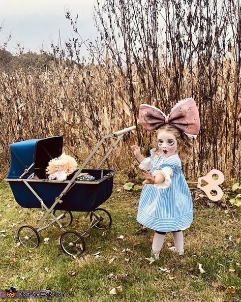 Doll Costume Ideas, Wind Up Doll Costume, Wind Up Doll, Creepy Doll Costume, Ellie Rose, Doll Halloween Costume, Masks Diy, Games Diy, Halloween Recipe