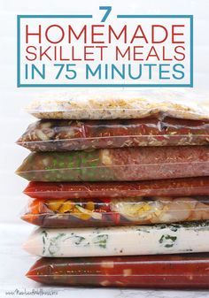 7 Freezer-to-Skillet Meals in 75 Minutes. A whole weeks worth of meals in a little over an hour...yes, please! The Family Freezer, Family Freezer, Electric Skillet Recipes, Freezer Friendly Meals, Freezable Meals, Healthy Freezer Meals, Freezer Meal Prep, Freezer Cooking, Skillet Meals