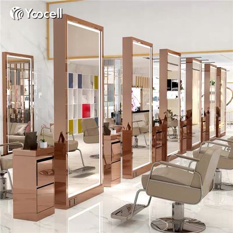 Salon Mirror, Ergonomic Furniture, Barber Shop Interior, Beauty Chair, Salon Mirrors, Beauty Salon Furniture, Hair Salon Interior, Salon Suites Decor, Barbershop Design