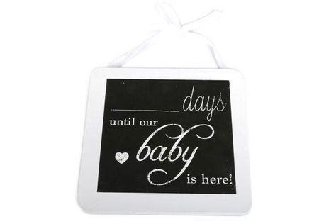 Personalised Pregnancy Countdown Days Until Our Baby Is Here Wooden Chalkboard Plaque - Plaques & Signs - HOME ACCESSORIES - HOUSE & HOME Wooden Chalkboard, Baby Countdown, Pregnancy Countdown, Hanging Chalkboard, Memo Holder, Black Chalkboard, Super Gifts, Our Baby, Pregnancy Gifts