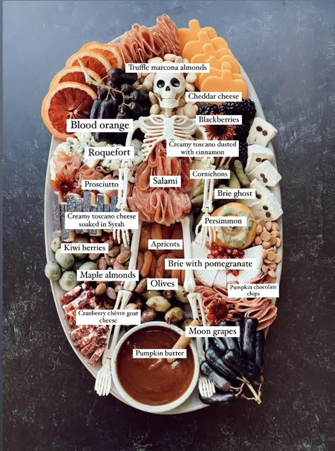 How to Make a Halloween Charcuterie Board with Trader Joe's Items - Melissa's Healthy Kitchen Halloween Charcuterie Board, Spooky Dinner, Halloween Charcuterie, Dulces Halloween, Charcuterie Board Ideas, Halloween Movie Night, Halloween Party Dinner, Halloween Food Treats, Charcuterie Inspiration