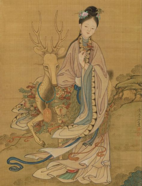 Chinese Painting Traditional, Fariy Tale, Chinese Folk Art, Chinese Artwork, Ancient Goddesses, Chinese Art Painting, Ancient Chinese Art, Chinese Mythology, Japanese Folklore