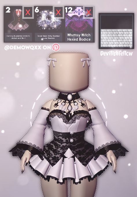 Darling Diva Royale High Outfit, Royale High Profile Picture Decals, Demolition Royale High, Skirt Hacks Royale High, Royal High Skin Tones, Easy Royal High Outfits, Rh Inspo Outfits, Alt Royale High Outfits, Outfits For Royale High