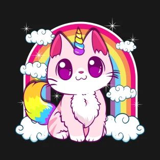 Meowgical T-Shirts | TeePublic Unicorn Kitty, Cute Fat Cats, Cat Unicorn, Unicorn Drawing, Unicorn Wallpaper, Kitty Drawing, Unicorn Cat, Rainbow Cat, Wallpaper Trends