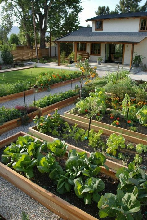 Vegetable Garden Design Backyard, Large Garden Ideas, Vegetable Garden Design Layout, Home Vegetable Garden Design, Garden Layout Ideas, Dream Backyard Garden, Peaceful Garden, Backyard Garden Layout, Small Vegetable Gardens