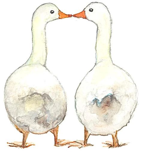 Ducks Love is in the Air Happy Anniversary Valentines | Etsy UK Couple Animals Drawing, Watercolor Art For Boyfriend, Anniversary Card Watercolor, Animals In Love Drawing, Watercolor Anniversary Cards, Happy Anniversary Pictures, Watercolor Art Love, Ducks In Love, Watercolor Anniversary Card