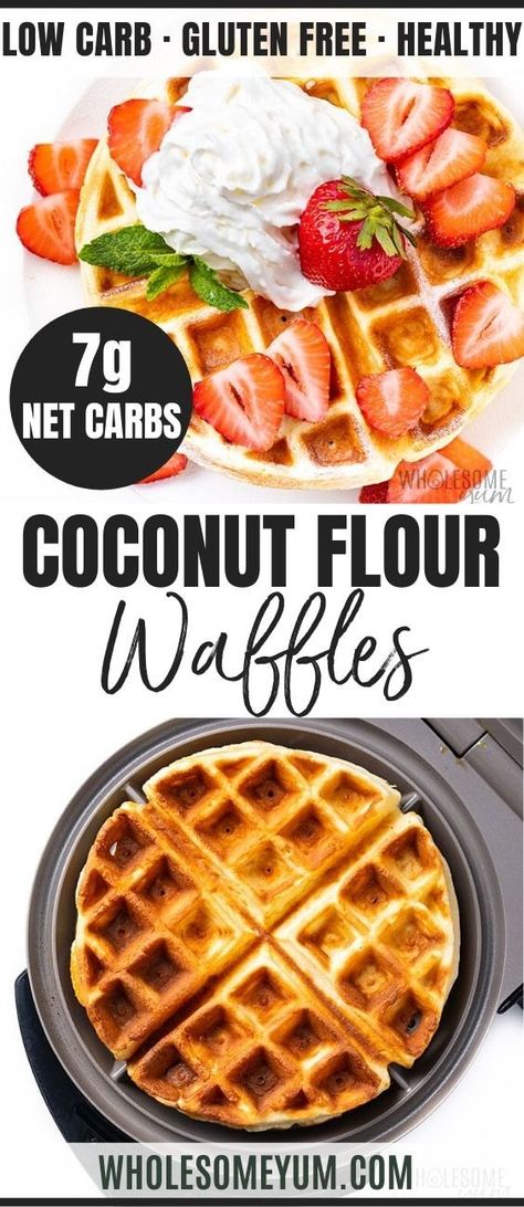 Recipes Using Coconut Flour, Coconut Flour Waffles, Dessert Holiday, Keto Waffles, Coconut Flour Recipes, Breakfast Keto, Keto Lasagna, Waffles Recipe, Keto Pancakes